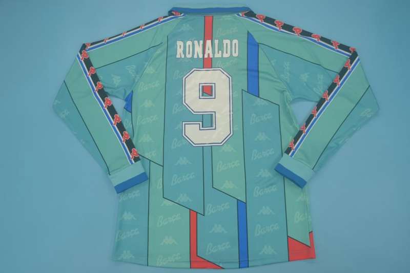 Thailand Quality(AAA) 1995/97 Barcelona Away Retro Soccer Jersey(L/S)
