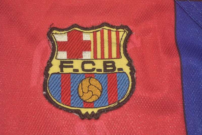 Thailand Quality(AAA) 1995/97 Barcelona Home Retro Soccer Jersey(L/S)