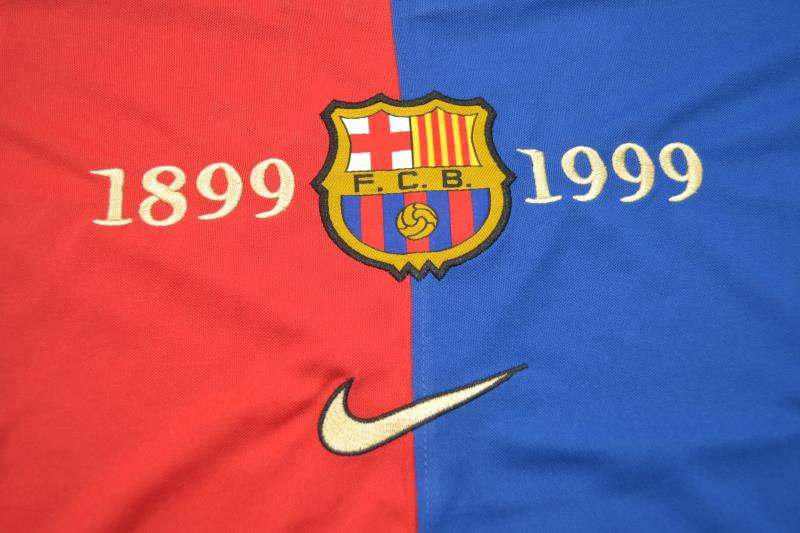 Thailand Quality(AAA) 1999/00 Barcelona Home Retro Soccer Jersey