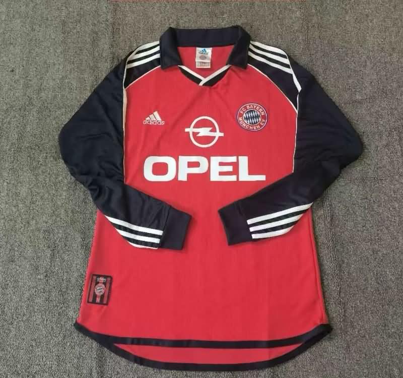 Thailand Quality(AAA) 1999/2001 Bayern Munich Home Long Sleeve Retro Soccer Jersey