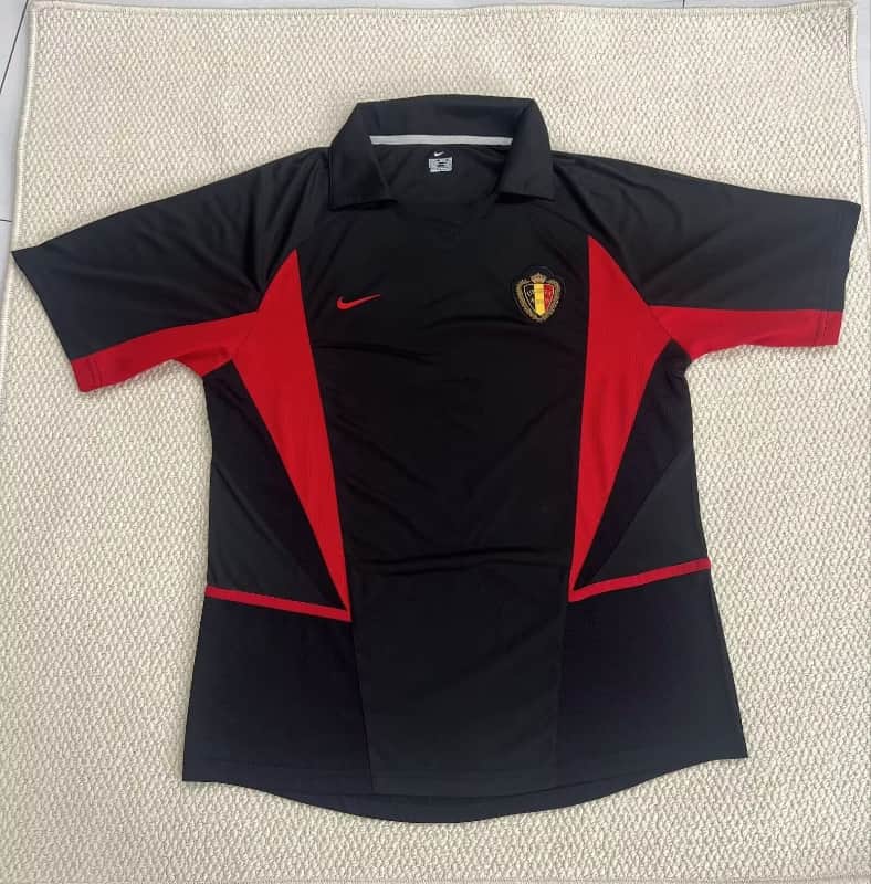 Thailand Quality(AAA) 2002 Belgium Away Retro Soccer Jersey Thailand Quality(AAA) 2002 Belgium Away Retro Soccer Jersey