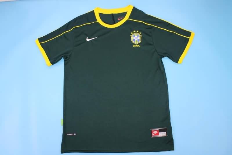 Thailand Quality(AAA) 1998 Brazil Goalkeeper Dark Green Retro Soccer Jersey