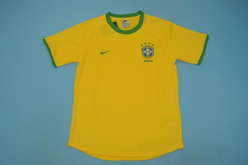 Thailand Quality(AAA) 2000 Brazil Home Retro Soccer Jersey
