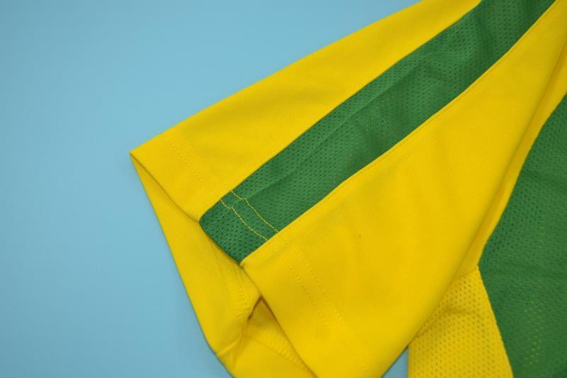 Thailand Quality(AAA) 2002 Brazil Home Retro Soccer Jersey