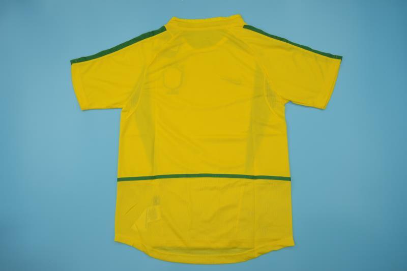Thailand Quality(AAA) 2002 Brazil Home Retro Soccer Jersey