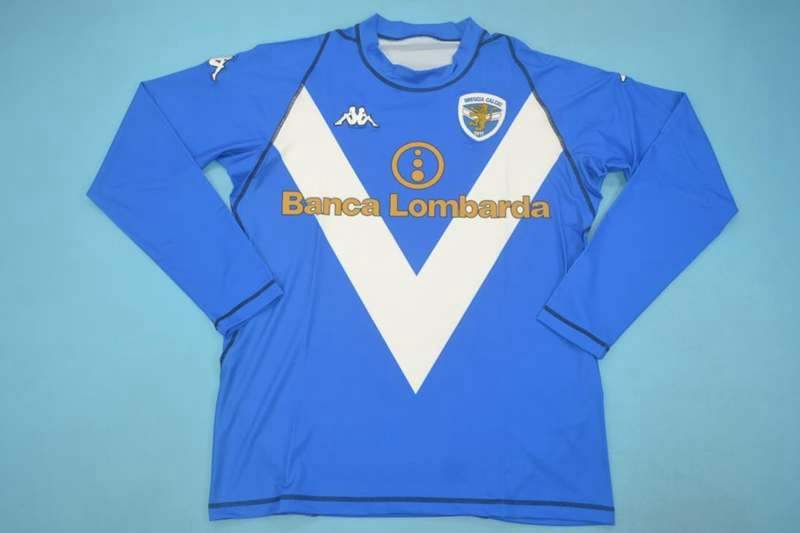 Thailand Quality(AAA) 2003/04 Brescia Home Retro Soccer Jersey(L/S)