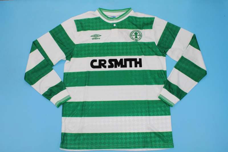 Thailand Quality(AAA) 1987/89 Celtic Home Retro Soccer Jersey (L/S)