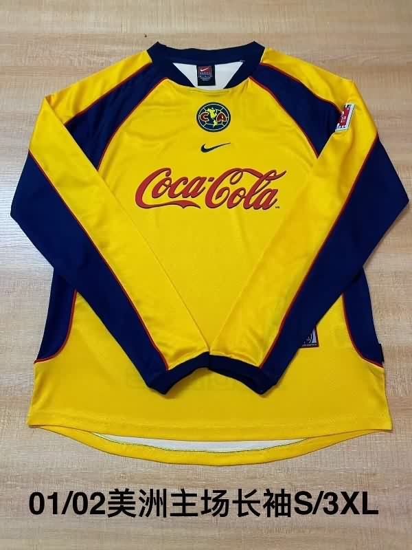 Thailand Quality(AAA) 2001/02 Club America Home Long Sleeve Retro Soccer Jersey Thailand Quality(AAA) 2001/02 Club America Home Long Sleeve Retro Soccer Jersey