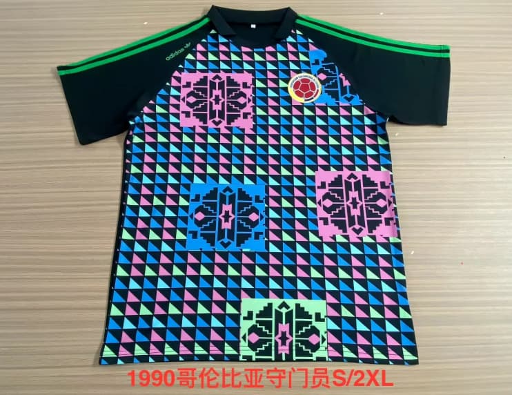 Thailand Quality(AAA) 1990 Colombia Goalkeeper Retro Soccer Jersey Thailand Quality(AAA) 1990 Colombia Goalkeeper Retro Soccer Jersey