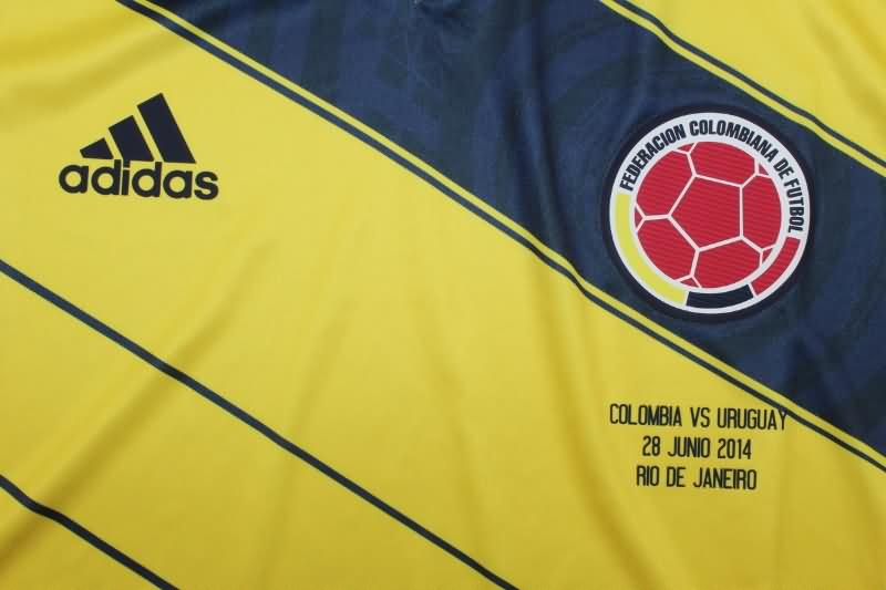 Thailand Quality(AAA) 2014 Colombia Home Retro Soccer Jersey