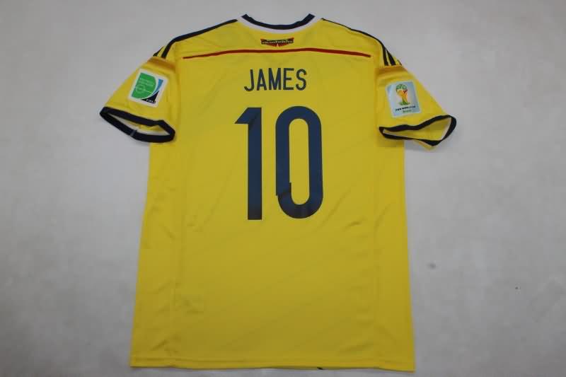 Thailand Quality(AAA) 2014 Colombia Home Retro Soccer Jersey