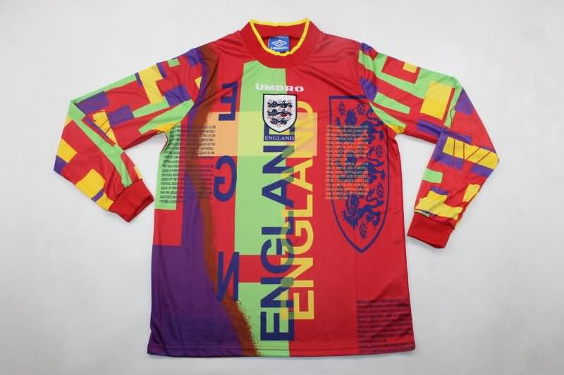 Thailand Quality(AAA) 1996 England Goalkeeper Orange Long Sleeve Retro Soccer Jersey