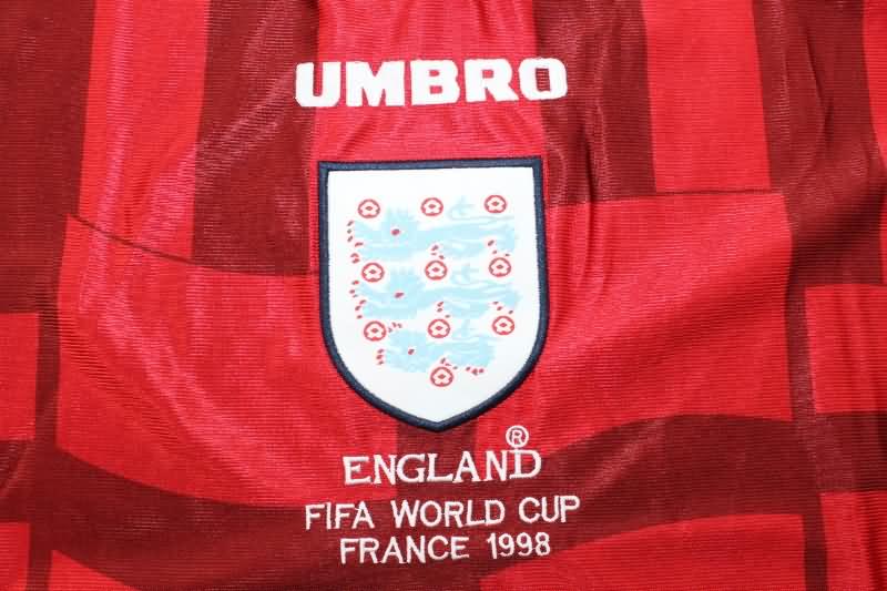 Thailand Quality(AAA) 1998 England Away Long Sleeve Retro Soccer Jersey