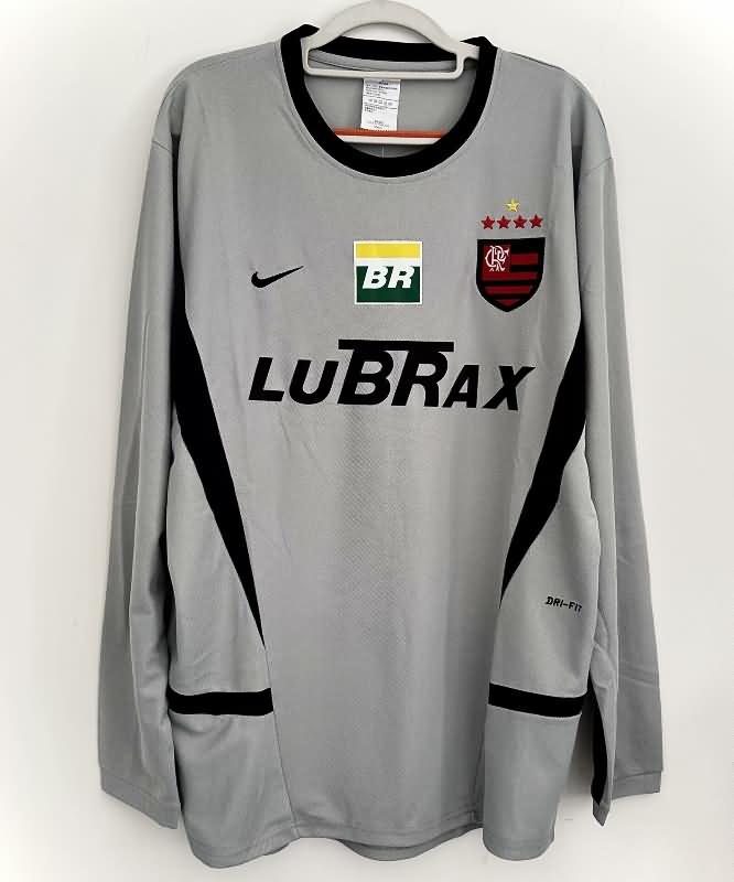 Thailand Quality(AAA) 2002/03 Flamengo Goalkeeper Grey Long Sleeve Retro Soccer Jersey