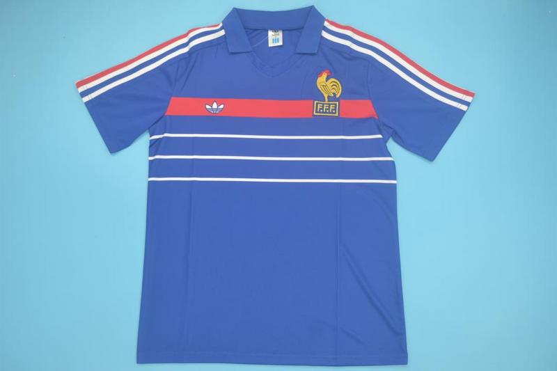 Thailand Quality(AAA) 1984 France Home Retro Soccer Jersey