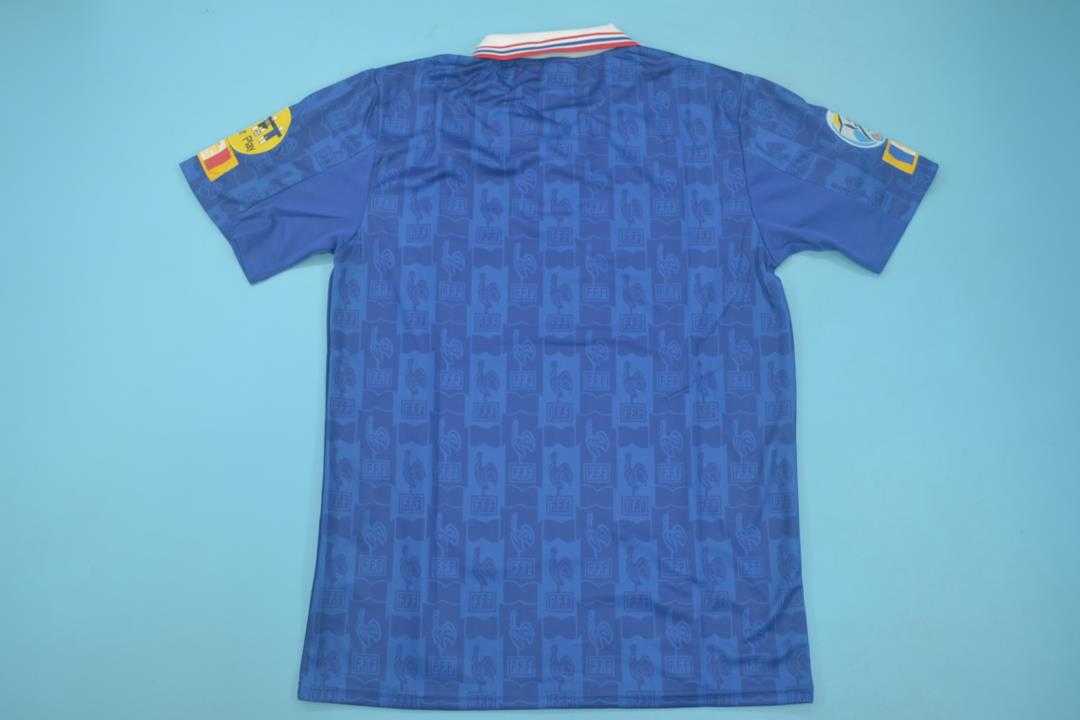 Thailand Quality(AAA) 1996 France Home Retro Soccer Jersey