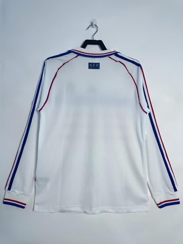 Thailand Quality(AAA) 1998 France Away Long Sleeve Retro Soccer Jersey