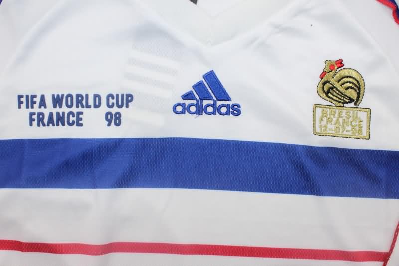 Thailand Quality(AAA) 1998 France Away Long Sleeve Retro Soccer Jersey