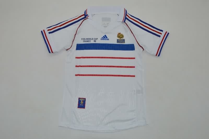Thailand Quality(AAA) 1998 France Away Retro Soccer Jersey (Player) Thailand Quality(AAA) 1998 France Away Retro Soccer Jersey (Player)