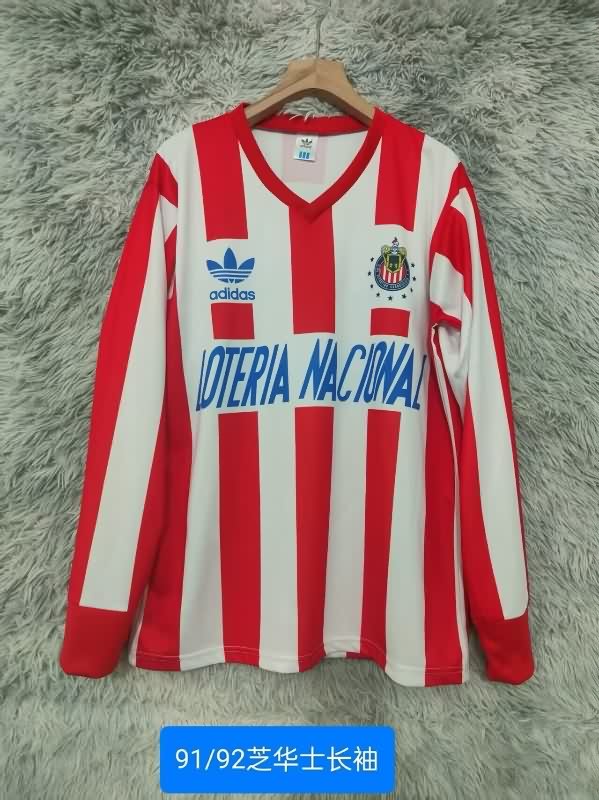 Thailand Quality(AAA) 1991/92 Guadalajara Home Retro Long Sleeve Soccer Jersey Thailand Quality(AAA) 1991/92 Guadalajara Home Retro Long Sleeve Soccer Jersey