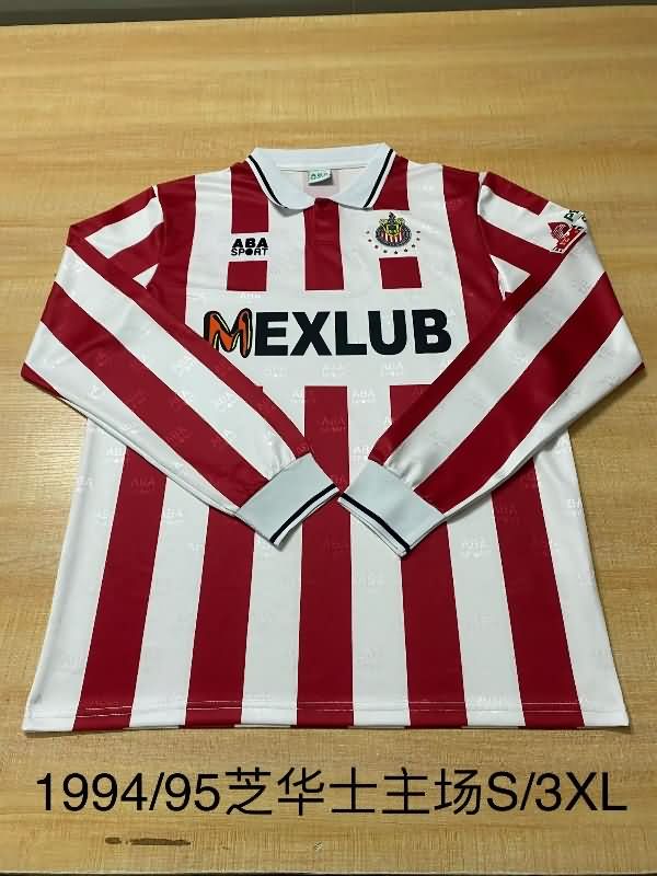 Thailand Quality(AAA) 1994/95 Guadalajara Home Retro Long Sleeve Soccer Jersey