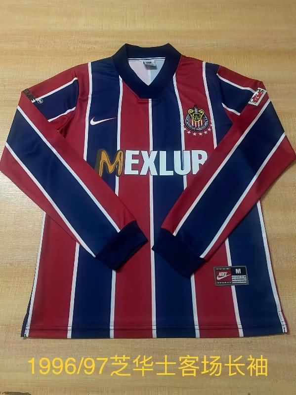 Thailand Quality(AAA) 1996/97 Guadalajara Away Long Sleeve Retro Soccer Jersey