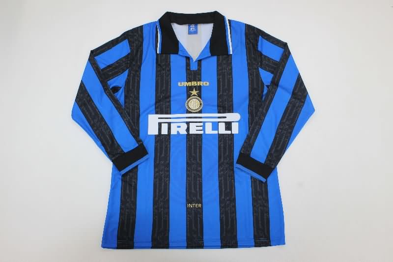 Thailand Quality(AAA) 1996/97 Inter Milan Home Long Sleeve Retro Soccer Jersey Thailand Quality(AAA) 1996/97 Inter Milan Home Long Sleeve Retro Soccer Jersey