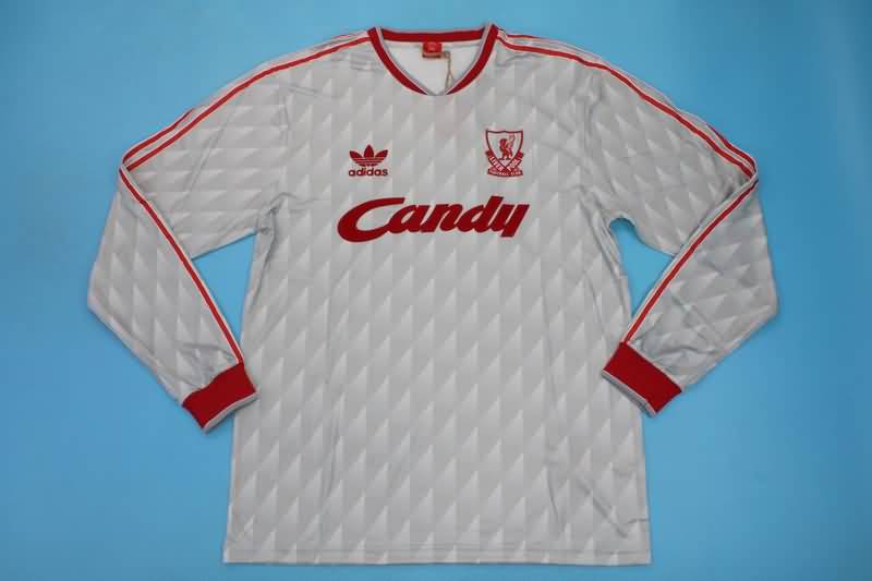 Thailand Quality(AAA) 1989/91 Liverpool Away Retro Soccer Jersey(L/S)