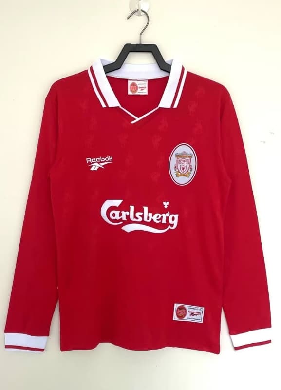 Thailand Quality(AAA) 1996/98 Liverpool Home Long Sleeve Retro Soccer Jersey Thailand Quality(AAA) 1996/98 Liverpool Home Long Sleeve Retro Soccer Jersey