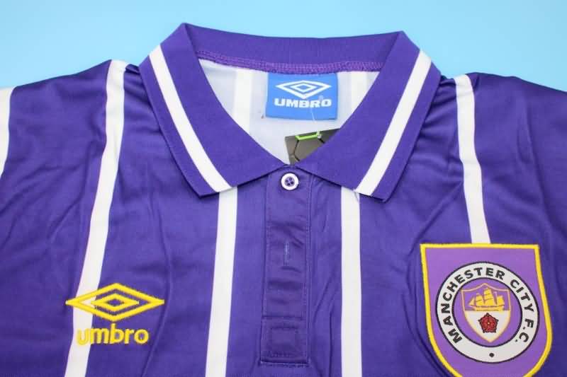 Thailand Quality(AAA) 1992/94 Manchester City Away Retro Soccer Jersey
