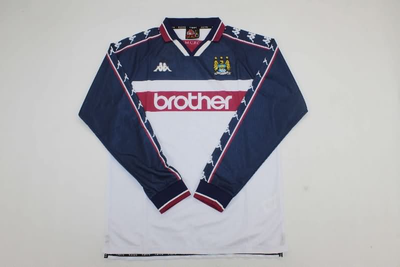 Thailand Quality(AAA) 1997/98 Manchester City Away Long Sleeve Retro Soccer Jersey Thailand Quality(AAA) 1997/98 Manchester City Away Long Sleeve Retro Soccer Jersey