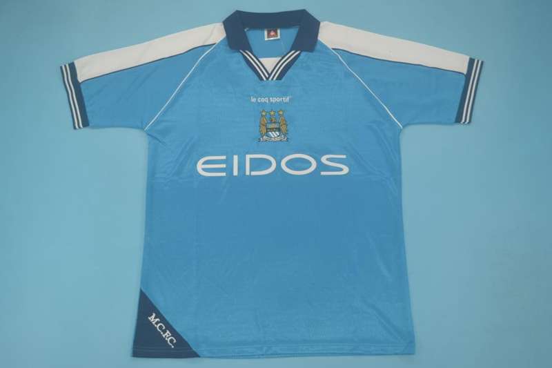 Thailand Quality(AAA) 1999/01 Manchester City Home Retro Soccer Jersey