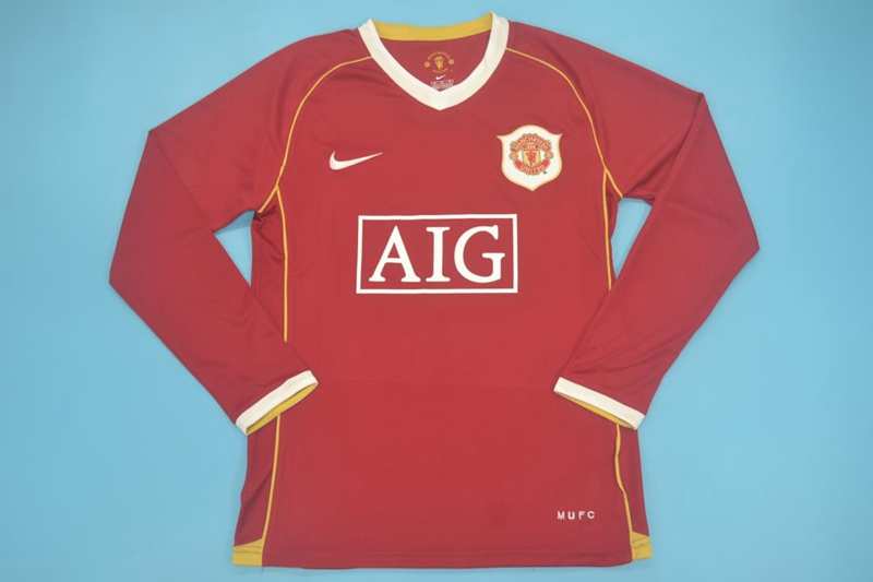 Thailand Quality(AAA) 2006/07 Manchester United Home Retro Jersey(L/S)