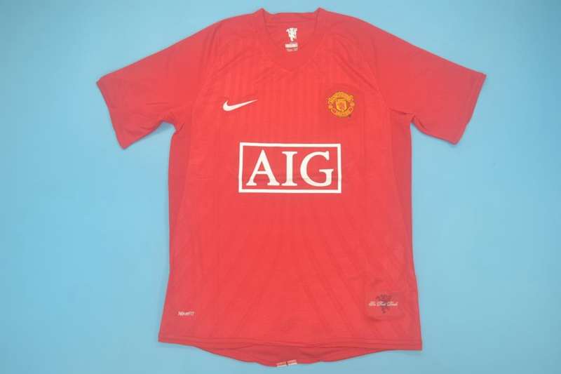 Thailand Quality(AAA) 2007/09 Manchester United Home Retro Soccer Jersey