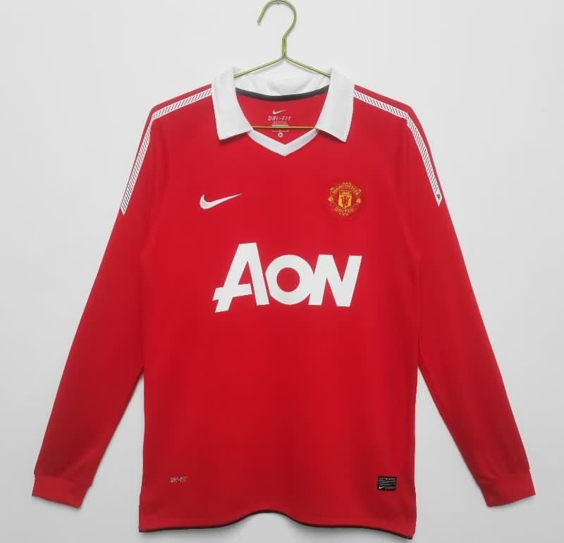 Thailand Quality(AAA) 2010/11 Manchester United Home Long Sleeve Retro Soccer Jersey