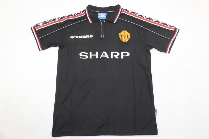 Thailand Quality(AAA) 1999 Manchester United Black Retro Soccer Jersey