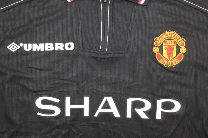 Thailand Quality(AAA) 1999 Manchester United Black Retro Soccer Jersey