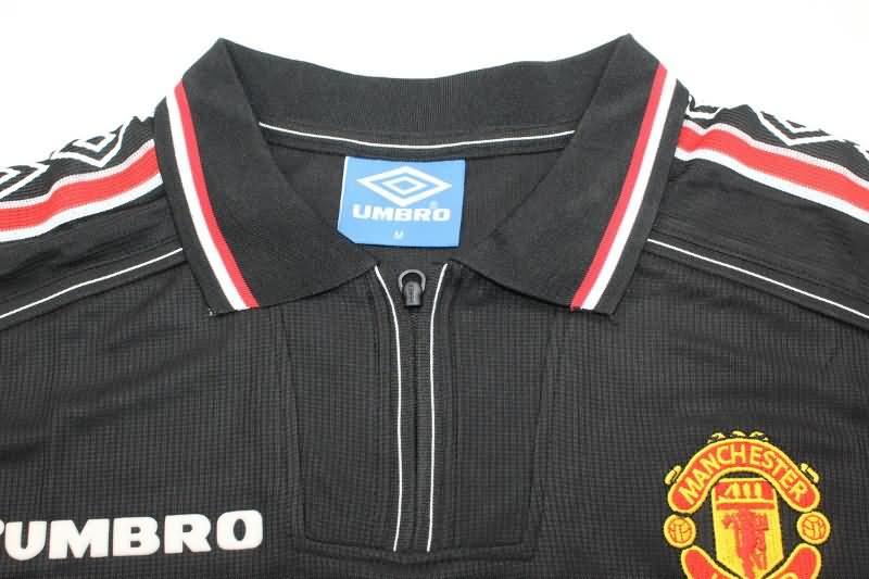 Thailand Quality(AAA) 1999 Manchester United Black Retro Soccer Jersey