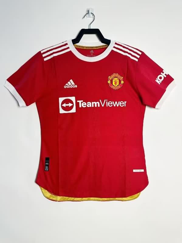 Thailand Quality(AAA) 2021/22 Manchester United Home Retro Soccer Jersey (Player)