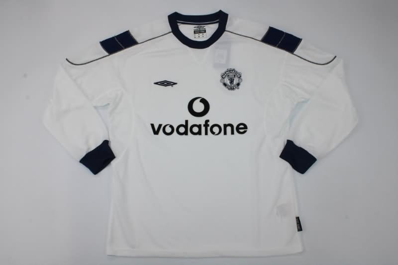 Thailand Quality(AAA) 1999/00 Manchester United Away Long Slevee Retro Soccer Jersey