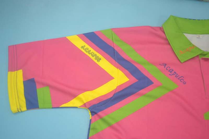 Thailand Quality(AAA) 1994 Mexico Goalkeeper Pink Retro soccer Jersey