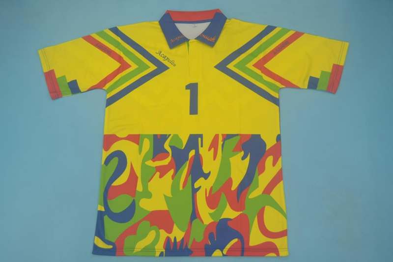 Thailand Quality(AAA) 1994 Mexico Goalkeeper Yellow Retro soccer Jersey