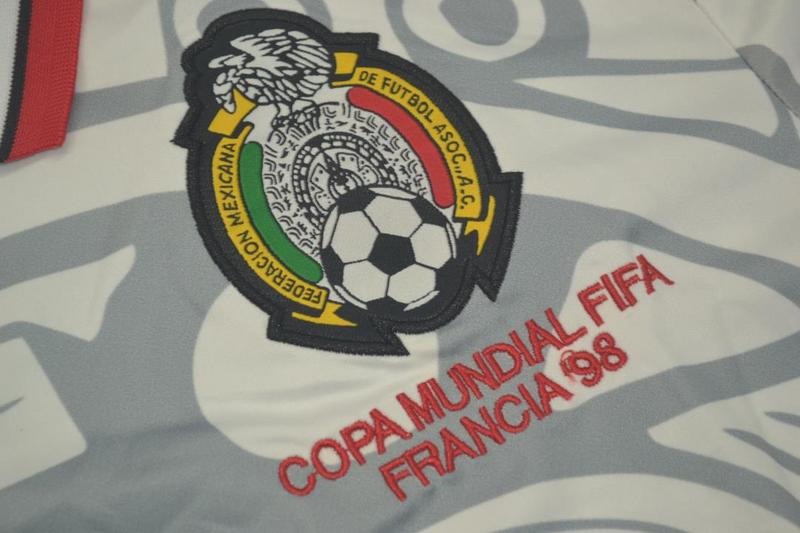 Thailand Quality(AAA) 1998 Mexico Away Retro soccer Jersey(L/S)