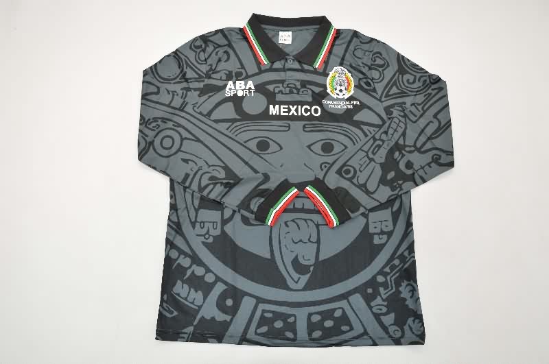 Thailand Quality(AAA) 1998 Mexico Black Retro Long Sleeve Soccer Jersey Thailand Quality(AAA) 1998 Mexico Black Retro Long Sleeve Soccer Jersey
