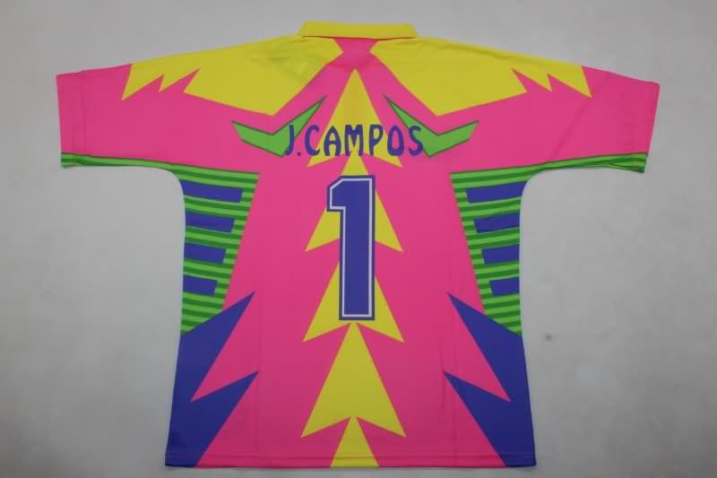 Thailand Quality(AAA) 1998 Mexico Goalkeeper Pink Retro Soccer Jersey