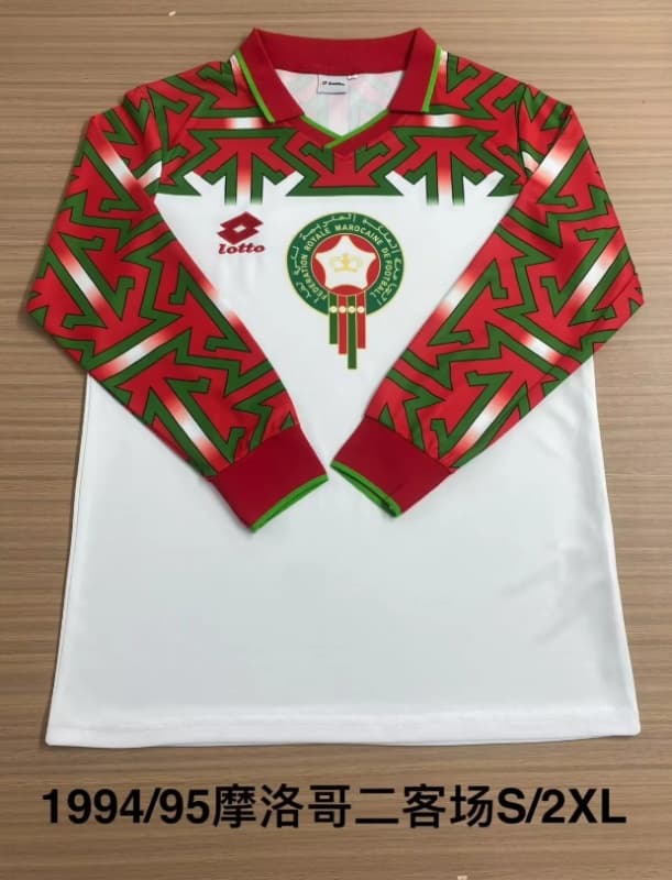 Thailand Quality(AAA) 1994/95 Morocco Third Retro Long Sleeve Soccer Jersey Thailand Quality(AAA) 1994/95 Morocco Third Retro Long Sleeve Soccer Jersey