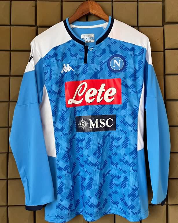 Thailand Quality(AAA) 2019/20 Napoli Home Long Sleeve Retro Soccer Jersey Thailand Quality(AAA) 2019/20 Napoli Home Long Sleeve Retro Soccer Jersey