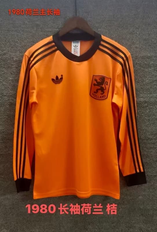 Thailand Quality(AAA) 1980 Netherlands Home Retro Long Sleeve Soccer Jersey Thailand Quality(AAA) 1980 Netherlands Home Retro Long Sleeve Soccer Jersey
