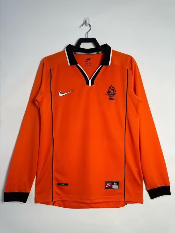 Thailand Quality(AAA) 1998 Netherlands Home Long Sleeve Retro Soccer Jersey