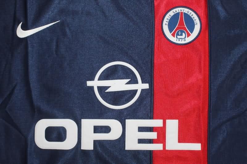 Thailand Quality(AAA) 2001/02 Paris St Germain Home Long Sleeve Retro Soccer Jersey